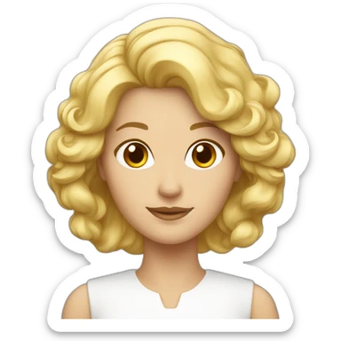 femme blanche cheveux châtain 40 ans sticker