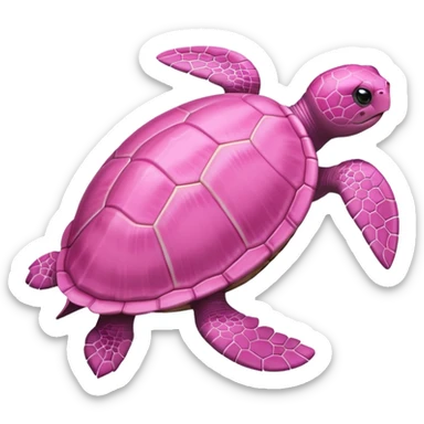 A pink turtle  sticker