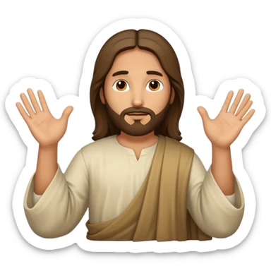 Jesus holding hands out sticker