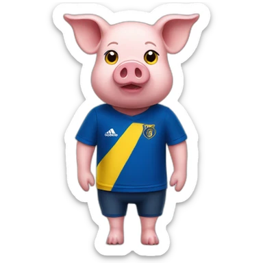pig with a boca juniors tshirt sticker