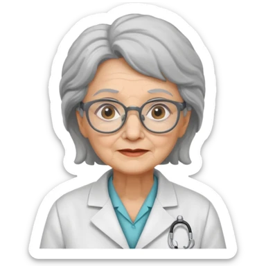 scientist professor old woman sticker