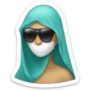 veiled woman with mask and sunglass sticker
