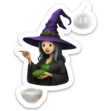 Witch smoking herbs sticker