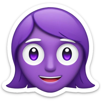 text that spells "me" in a shiny purple font sticker with white outline sticker