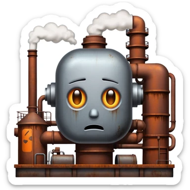 a factory full of sadness  sticker