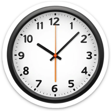 Minimalist 24 hour clock, simple design, clean lines sticker