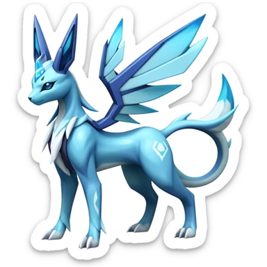 Futuristic Glaceon-dialga-suicune-hybrid, full body sticker