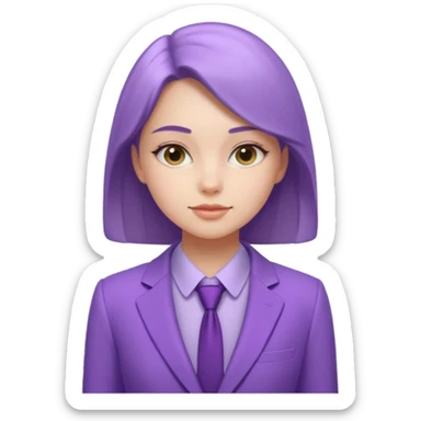 lavender-purple girl's Suit, smooth rounded neckline, simple design, glossy surface, plain background. Negative: Girls, only suit. sticker