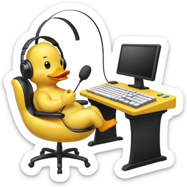 Rubber ducky playing fps game sticker