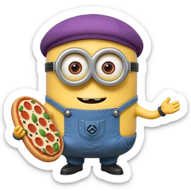un minions  del cartone animato con la pelle di colore viola e che abbiamo il pizzetto come barba sticker