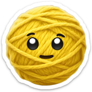 Yellow colour ball of wool sticker