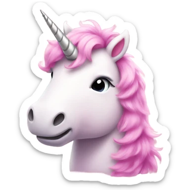A pink fluffy unicorn sticker