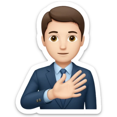 The businessman extends his hand to the side, as if he is about to take something. sticker