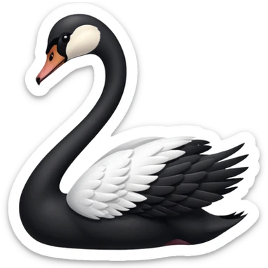 black and white swan sticker