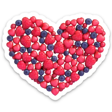 heart shape made out of berries sticker