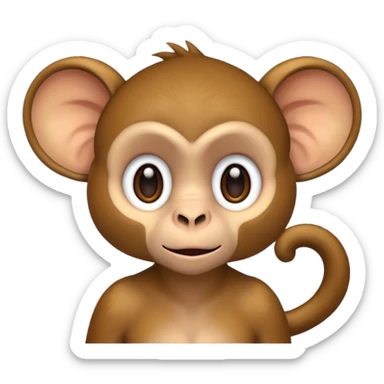 monkey with a neck and big ears sticker
