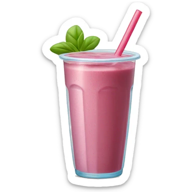 Smoothie with see through cup and straw sticker