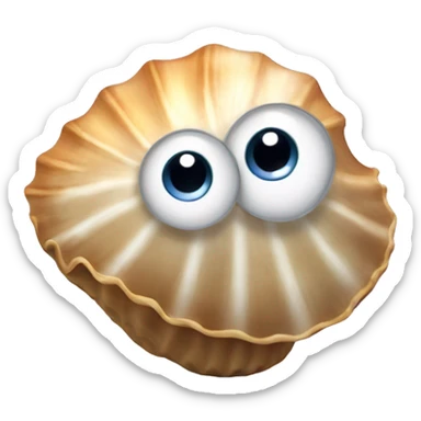 Seashell with googly eyes sticker