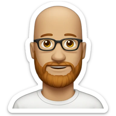 bald guy with glasses and reddish brown beard sticker