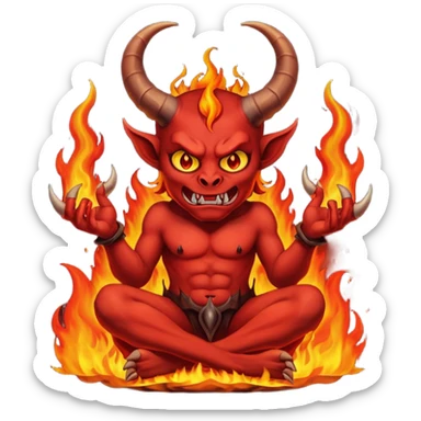 devil sit down in the infernum sticker