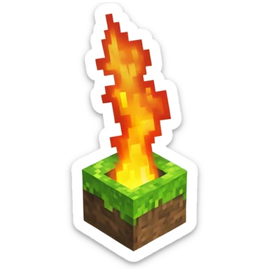 Minecraft creeper on fire sticker