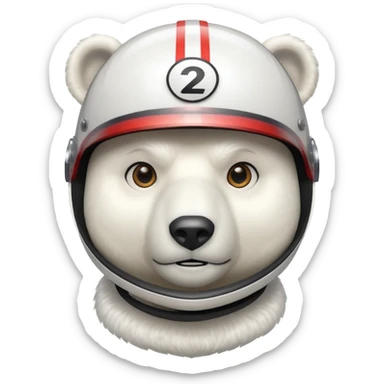 polar bear f1 driver  sticker