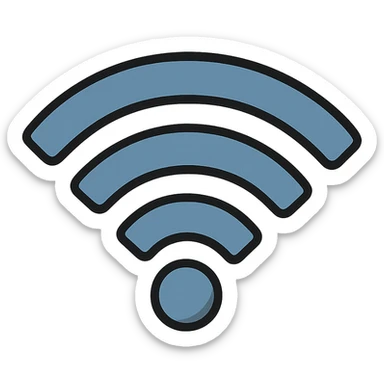 wireless symbol, animated style, simple sticker