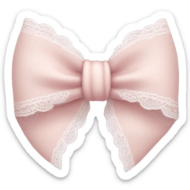 light pink bow with white lace  sticker