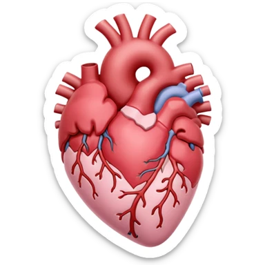 anatomical heart, pastel light pink, iOS emoji style, variation 1 sticker