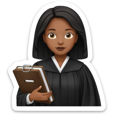 YARGIÇ KADIN ELİNDE DOSYA VAR,YARGIÇ KIYAFETİ GİYİNB ZENCİ OLSUN sticker