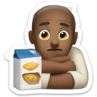 Man hiding in pantry crouched down sticker