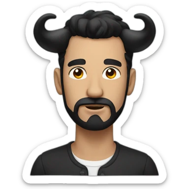 Man with Black hair and horns sticker