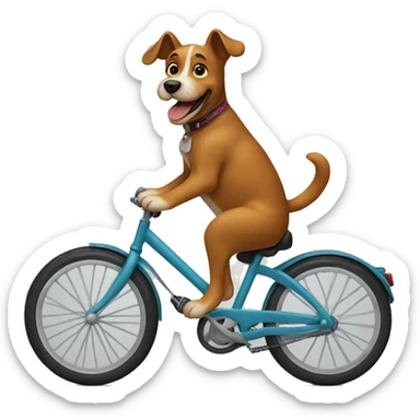 A dog riding a bike  sticker