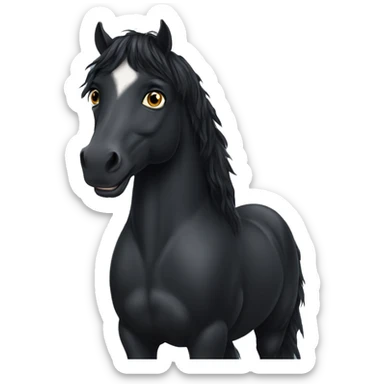 Black Frisian horse  sticker