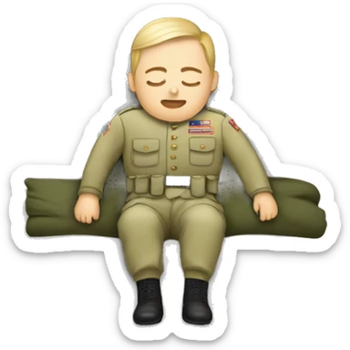 white military person sleeping sticker