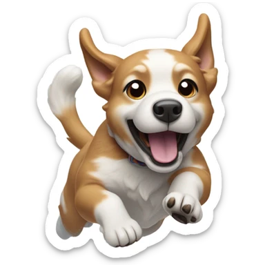 Dog playing in the snow sticker