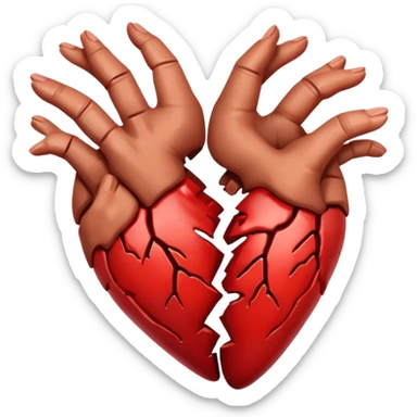 Corazón de manos roto  sticker