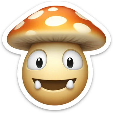 Mushroom smiley sticker