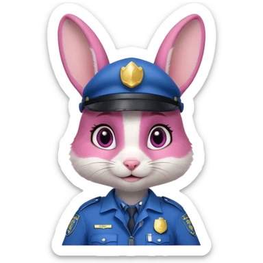 judy hopps with police suit from zootopia, Disney sticker
