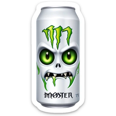 the white monster energy drink sticker