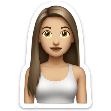 light brunette nightclub girl straight hair sticker