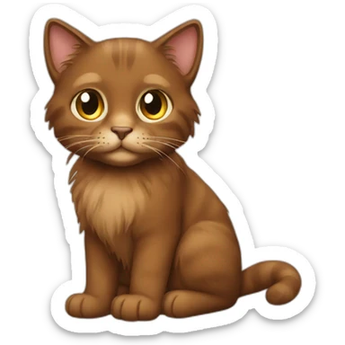 brown cat long hair sticker
