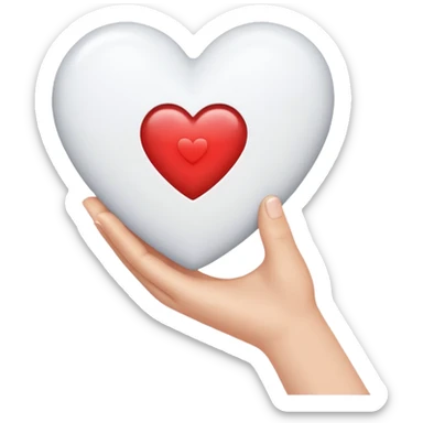 White love heart emoji in hand emoji sticker