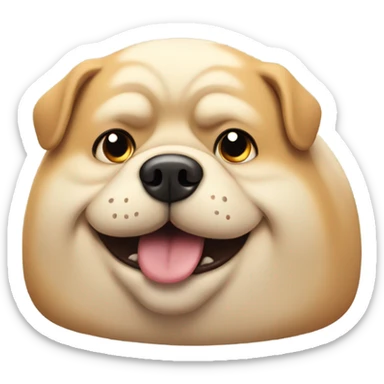 Fat dog eating  sticker