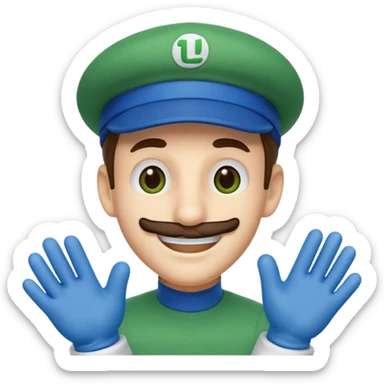 Luigi white gloves sticker