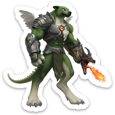 Trico-Vernid-Sergal-Protogen-Dutch-Angel-Dragon-fusion-animal-hybrid sticker