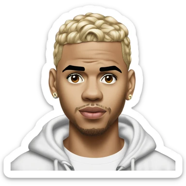 Hyper Realistic Chris Brown  Karruche Tran romantic photo  sticker