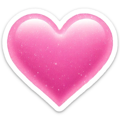 Pink sparkle heart sticker
