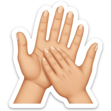 hands rubbing sticker