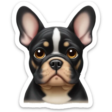 Black-and-tan French bulldog so with puppy eyes  sticker